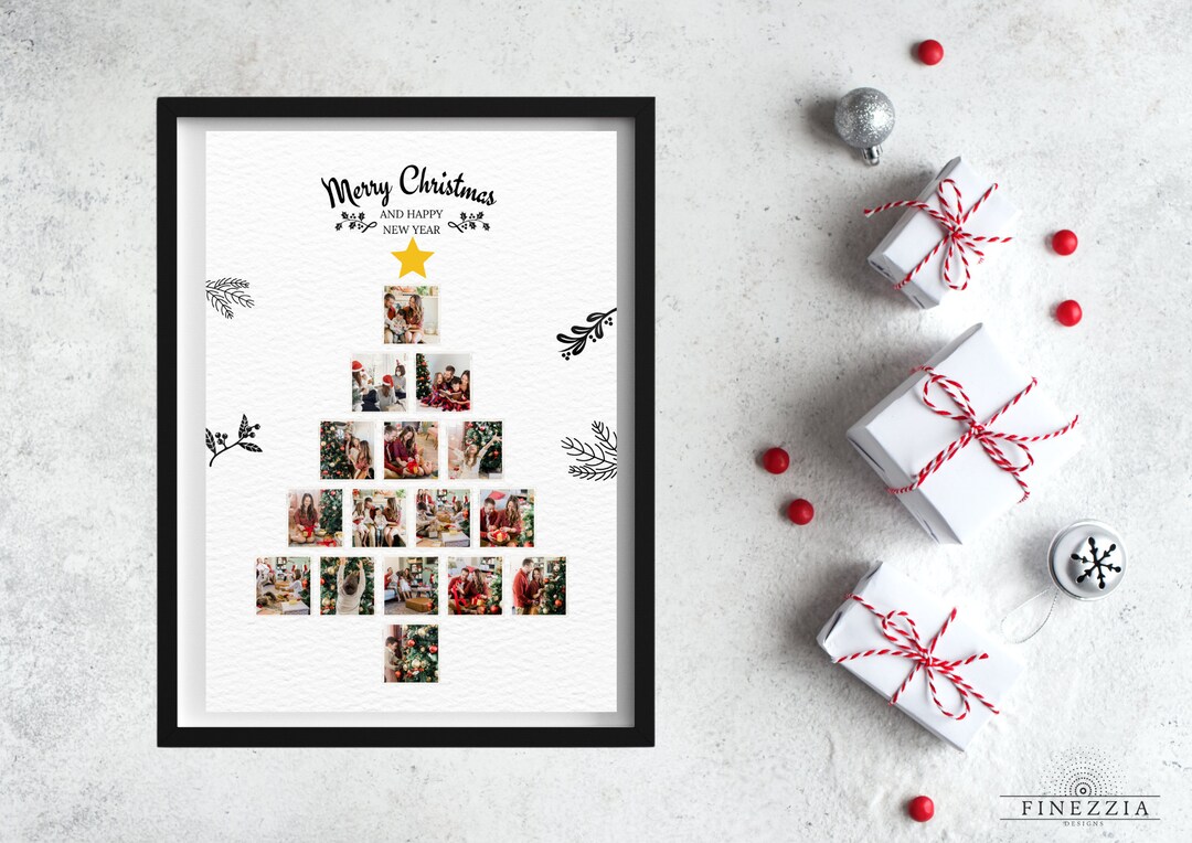 FINEZZIA Custom Christmas Tree Photo Collage Personalized Christmas