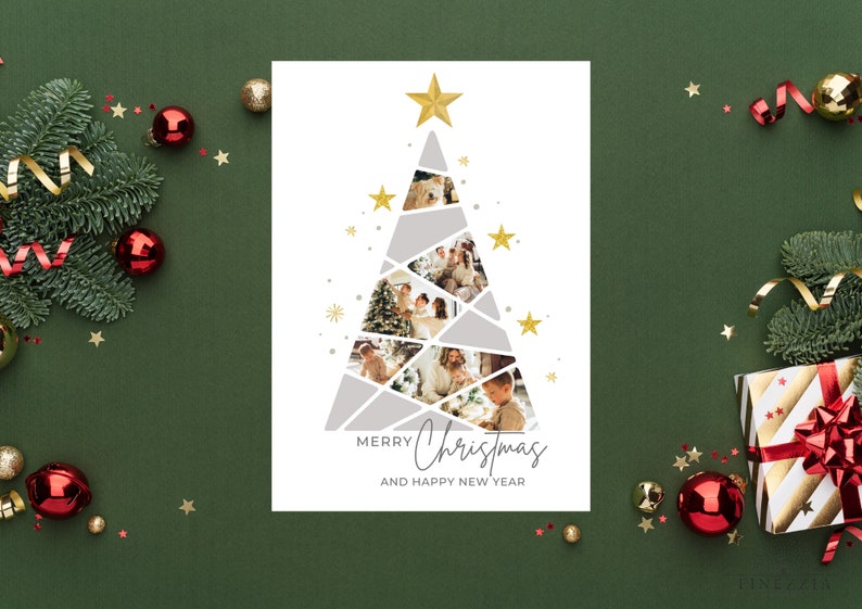 FINEZZIA Custom Christmas Tree Photo Collage Personalized Christmas