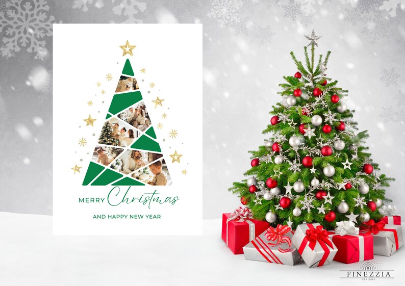 FINEZZIA Custom Christmas Tree Photo Collage Personalized Christmas