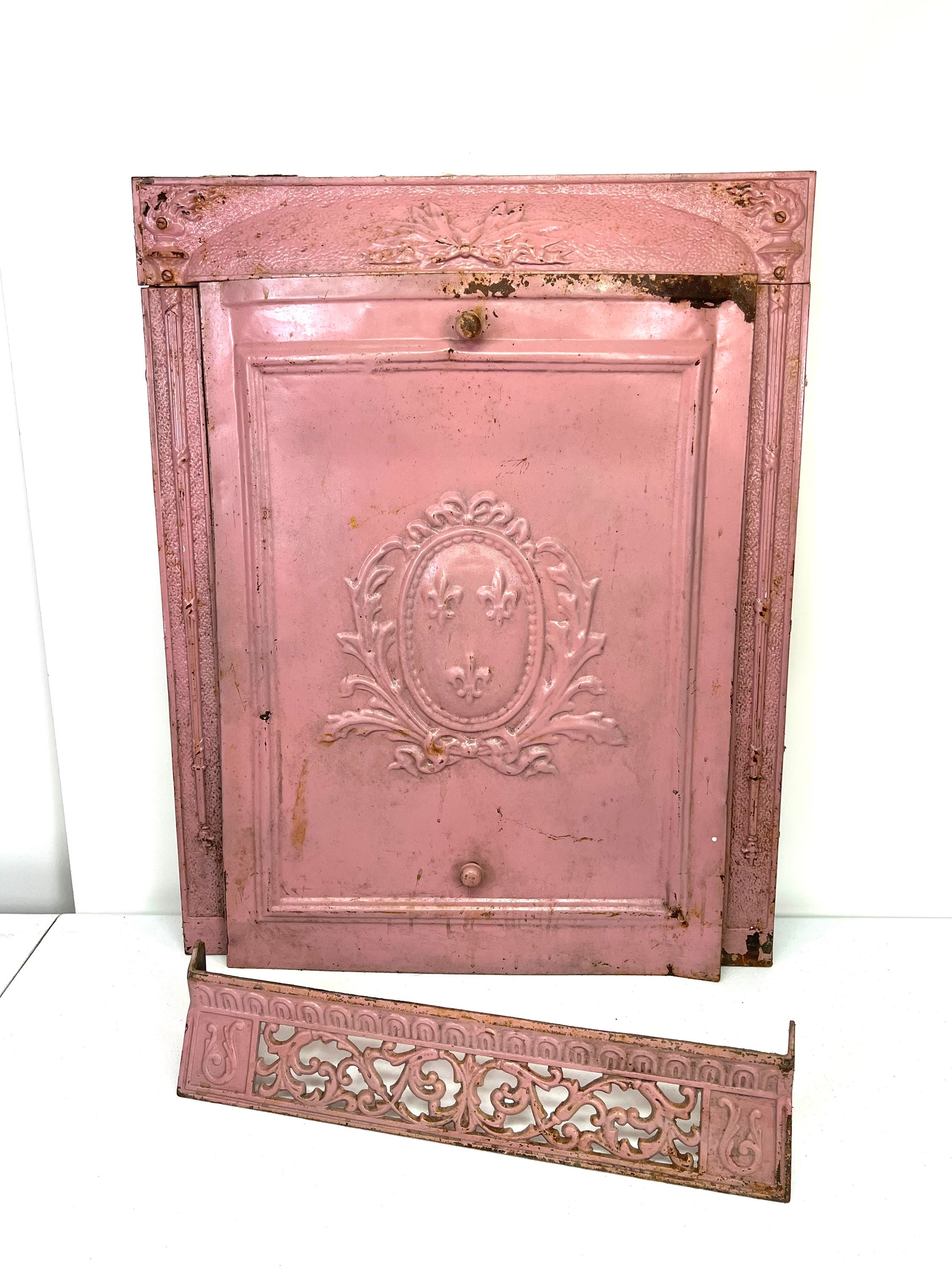 Antique Victorian Era Fireplace Cover Screen Cast Iron for Restoration