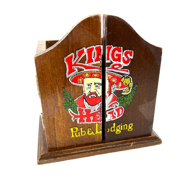 Vintage King’s Head Pub and Lodging Wooden Target Cup Stein Beer Coasters
