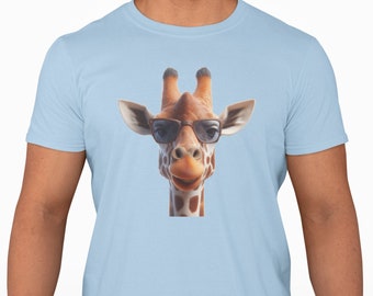 Cool Giraffe T-Shirt, Sunglasses Giraffe Tee, Quirky Animal Shirt, Fun Giraffe Art Top, Kids Giraffe Clothing, Humorous Animal T-Shirt