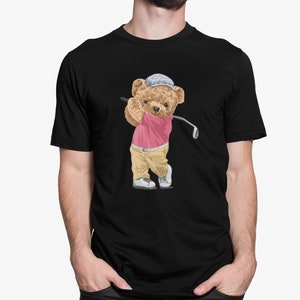 Golfing Bear Shirt, Cute Animal Golf Tee, Golf Gifts, Golfer Shirt, Sports Apparel, Golf Clothing, Golf Lover Gift, Golfing Shirt, Dad Gifts