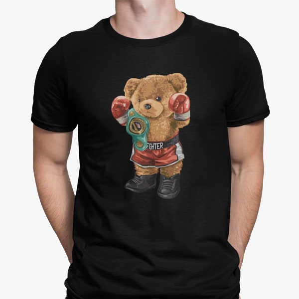 Boxing Bear Shirt, Animal Shirt, World Champ, Trendy Kickboxing Bear Tee, MMA Shirt, Boxer Tee, Gym Clothing, Muay Thai Shirt, Boxer Gifts