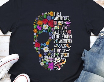 Women's Empowerment, Floral Skull Shirt, Flower Skull Shirt, Halloween Shirt ,Spooky Shirt, Skulls Shirt, Skeleton Shirt, Graphic Skull Tees
