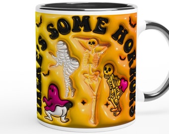 There's Some Horrors Halloween Mug, Funny Spooky Season Gift, Sexy Mummy, Skeleton & Ghosts, Halloween Horror Mug, Perfect Halloween Gift