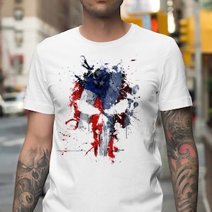 American Horror Skull, US Flag Skull, Halloween Shirt, American Patriot, Skull Shirt, Horror Skull, US Military Shirt, Horror Shirt