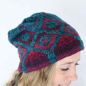 Knitting Hat Pattern | Falling Up Hat Pattern | Geometric Colorwork Hat Pattern | Instant Download PDF | Knit Hat Pattern | Knit Toque