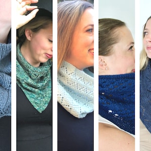 5-PATTERN Lace Cowl Knitting Bundle | Simple Lace Knitting Cowl, Bandana Cowl, and Infinity Scarf Patterns, Quick Gift Knit in all Weights