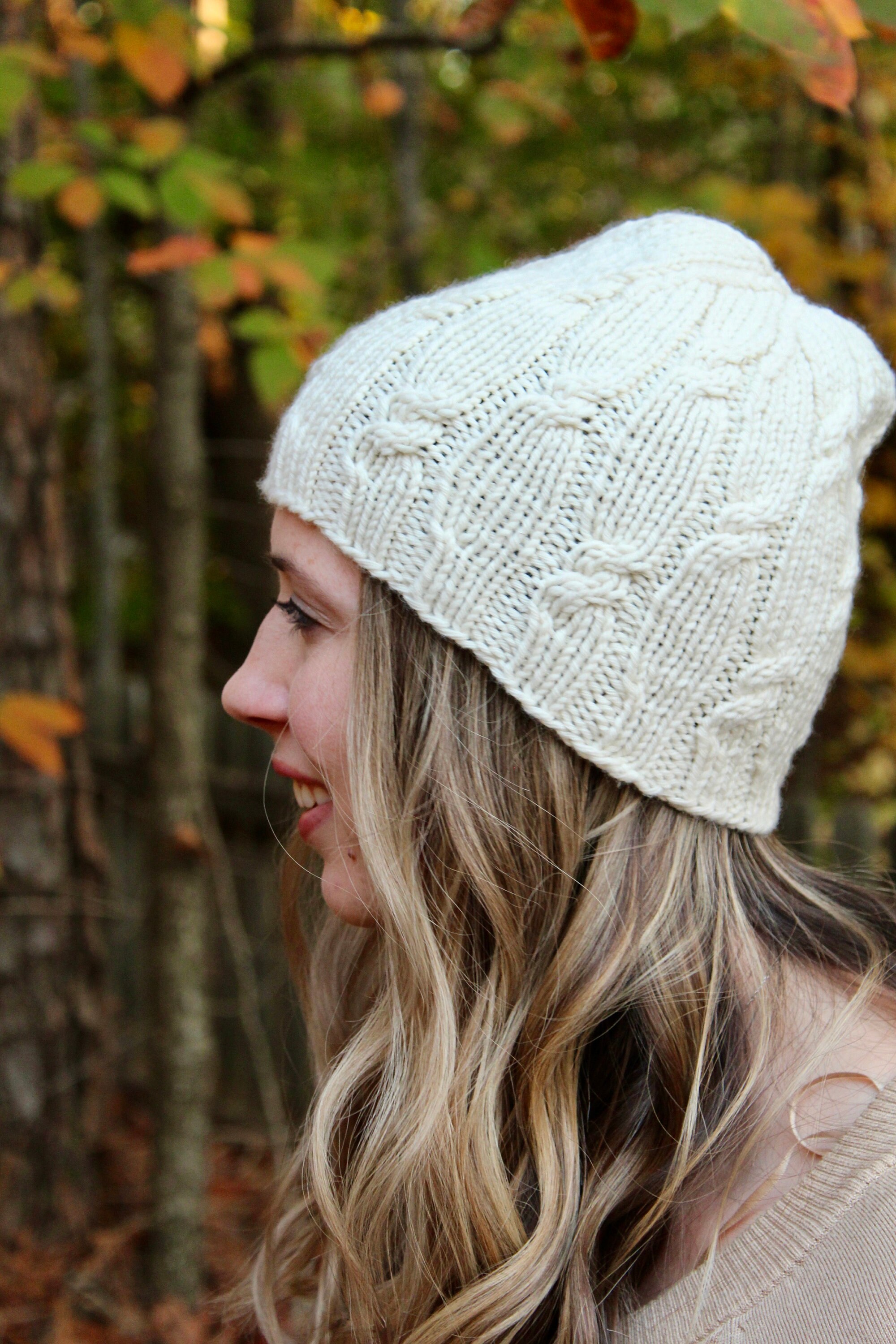 Knitting Pattern PDF | Serene Snow Hat Pattern | Cable Beanie Knitting ...
