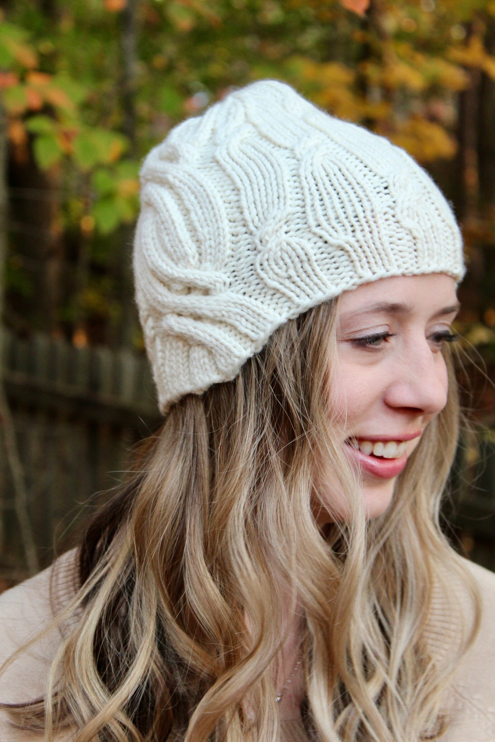 Knitting Pattern PDF | Serene Snow Hat Pattern | Cable Beanie Knitting ...