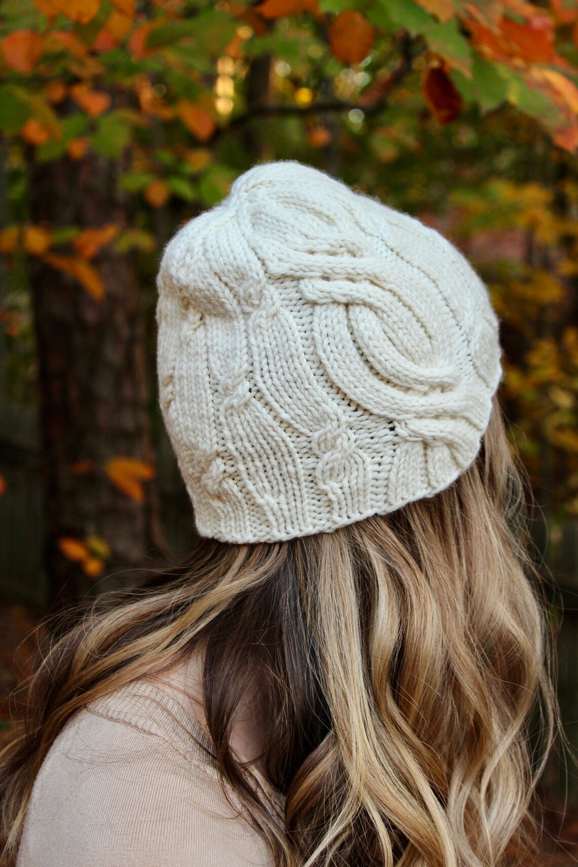 Knitting Pattern PDF | Serene Snow Hat Pattern | Cable Beanie Knitting ...