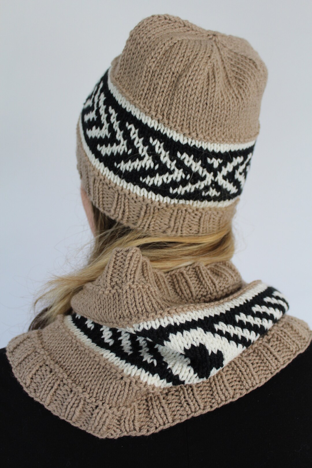 Stranded Colorwork Cowl 2 PATTERN BUNDLE | Simple Stranded Colorwork Cowl Pattern & Hat ...