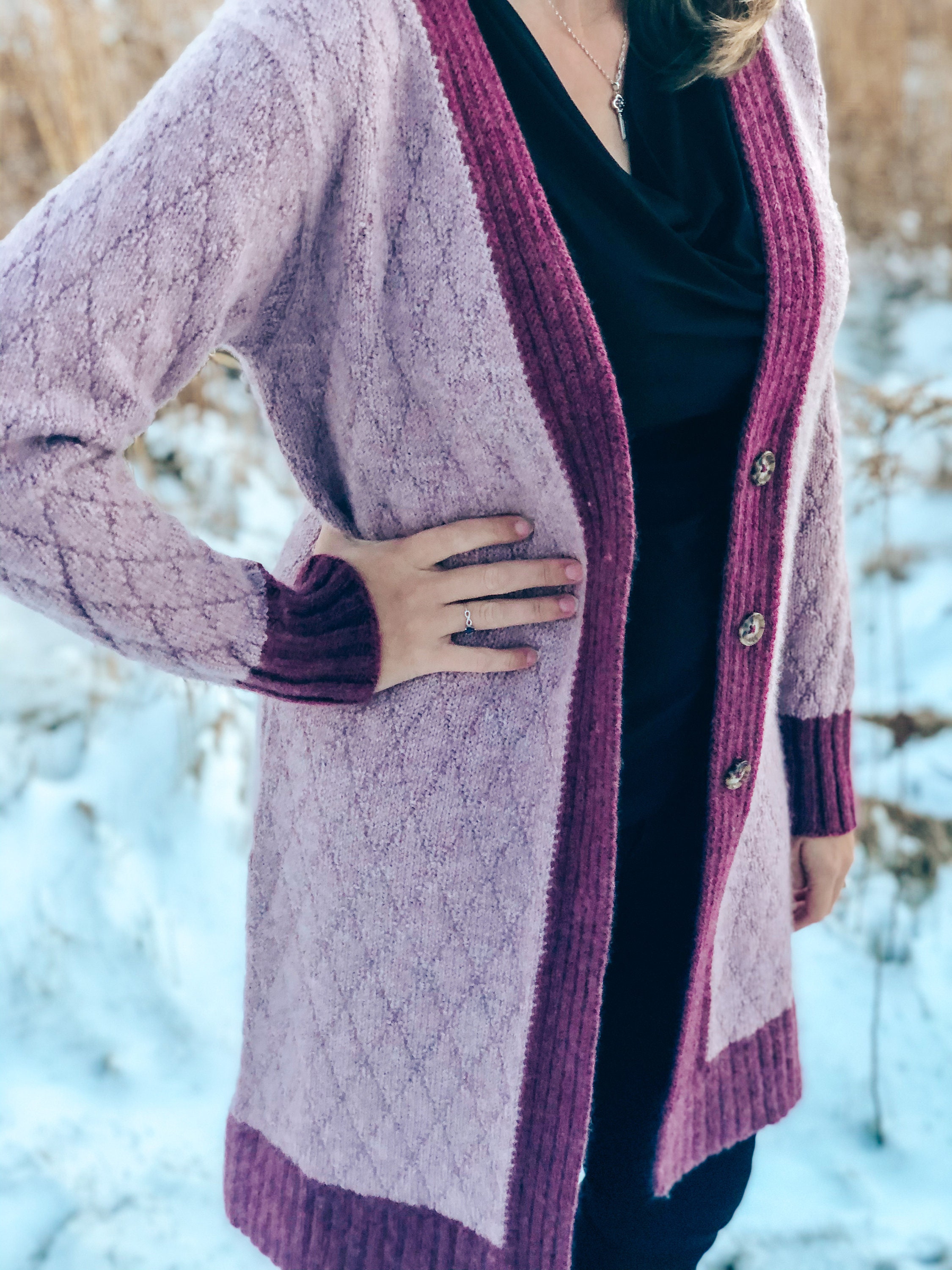 Lavender Bloom Cardigan Pattern PDF Knitting Pattern Texture V-neck ...