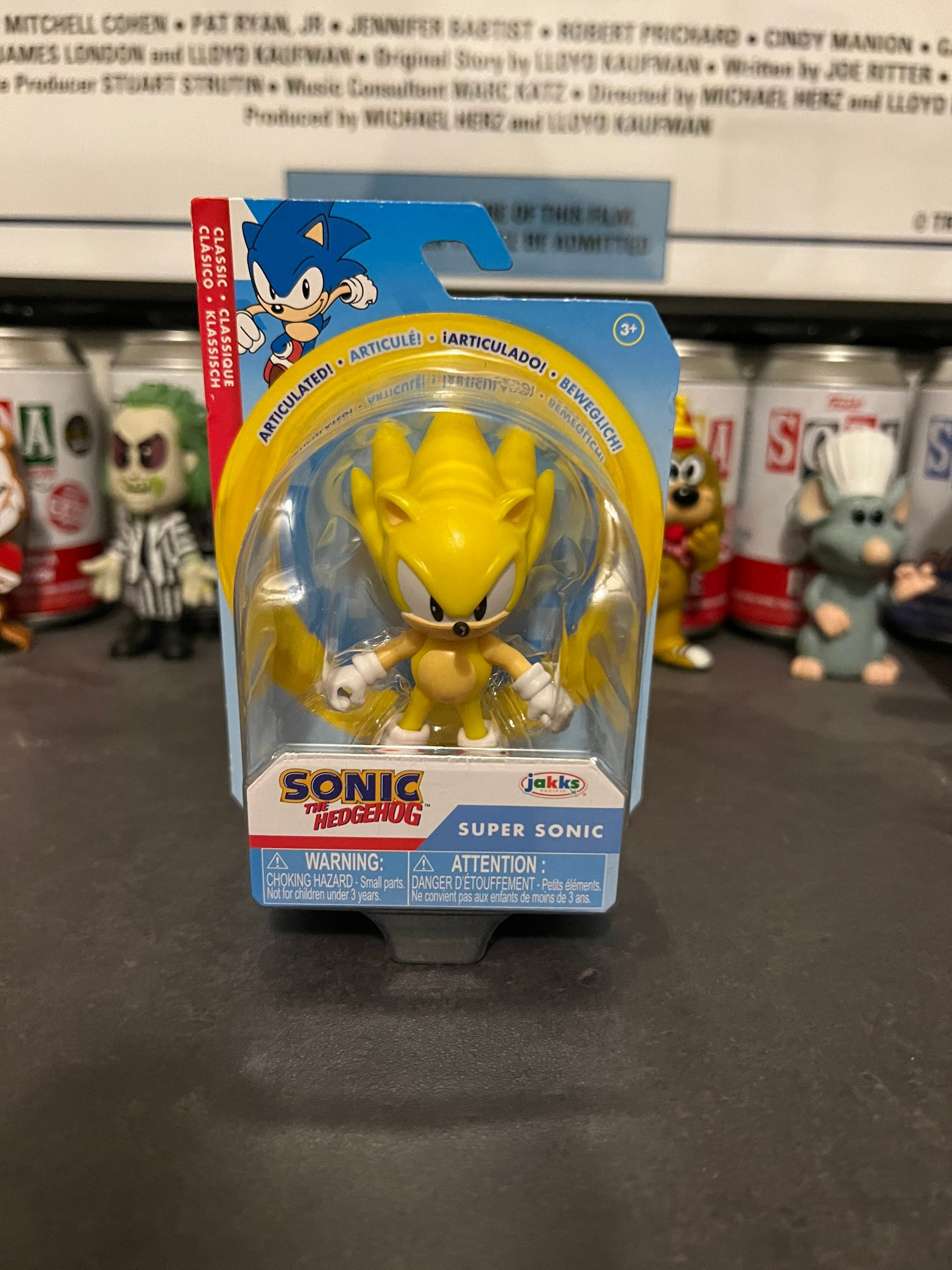 SONIC THE HEDGEHOG 2 Movie Film Super Sonic Figure with Chaos Emeralds 4  SEGA