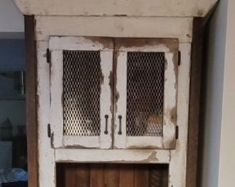 Antique Heart Pine Wood Cabinet