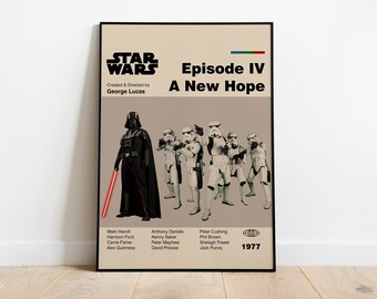 POSTER DI STAR WARS - Darth Vader - Stormtrooper - Poster moderno della metà del secolo - Poster d'arte minimalista - Arte digitale - Arte stampabile - Arte murale