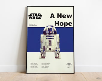 POSTER DI STAR WARS - Poster di R2-D2 - Poster di Una Nuova Speranza - Poster moderno di metà secolo - Poster d'arte minimalista - Arte digitale - Arte stampabile