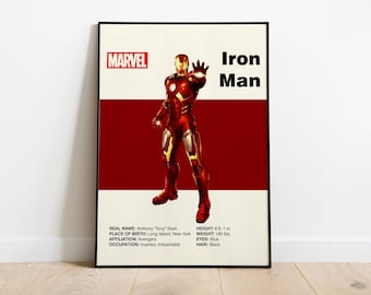 POSTER IRON MAN - Poster Marvel - Poster Avengers - Arte stampabile - Arte digitale - Arte murale - Arte moderna di metà secolo - Arredamento per la casa