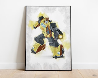 POSTER BUMBLEBEE - Poster Transformers - Arte acquerello - Arte stampabile - Download digitale - Arte murale - Stampa digitale - Decorazione per la cameretta dei bambini