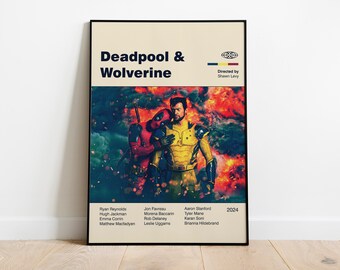 DEADPOOL & WOLVERINE Poster - Poster Marvel - Arte stampabile - Arte digitale - Arte della parete - Arte moderna di metà secolo - Decorazione per la casa