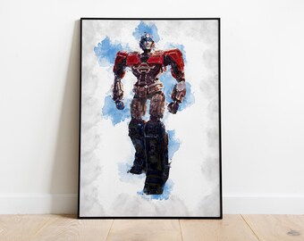 POSTER OPTIMUS PRIME - Poster Transformers One - Arte acquerello - Arte stampabile - Download digitale - Arte murale - Stampa digitale - Cameretta per bambini