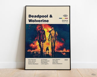 Poster di DEADPOOL e WOLVERINE - Poster Marvel - Arte stampabile - Arte digitale - Arte murale - Arte moderna di metà secolo - Arredamento per la casa