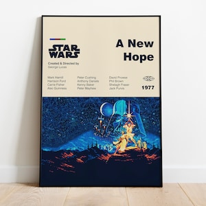 STAR WARS POSTER - A New Hope Poster - Mid Century Modern Poster - Minimalist Art Poster - Digital Art - Printable Art