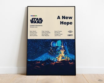 STAR WARS POSTER - A New Hope Poster - Mid Century Modern Poster - Minimalist Art Poster - Digital Art - Printable Art