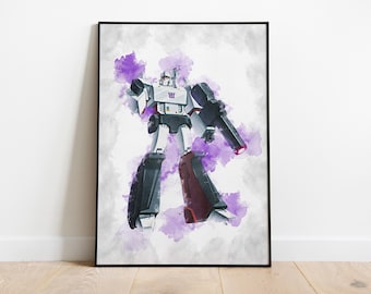 MEGATRON POSTER - Poster Transformers - Arte acquerello - Arte stampabile - Download digitale - Arte murale - Stampa digitale - Decorazione per la cameretta dei bambini