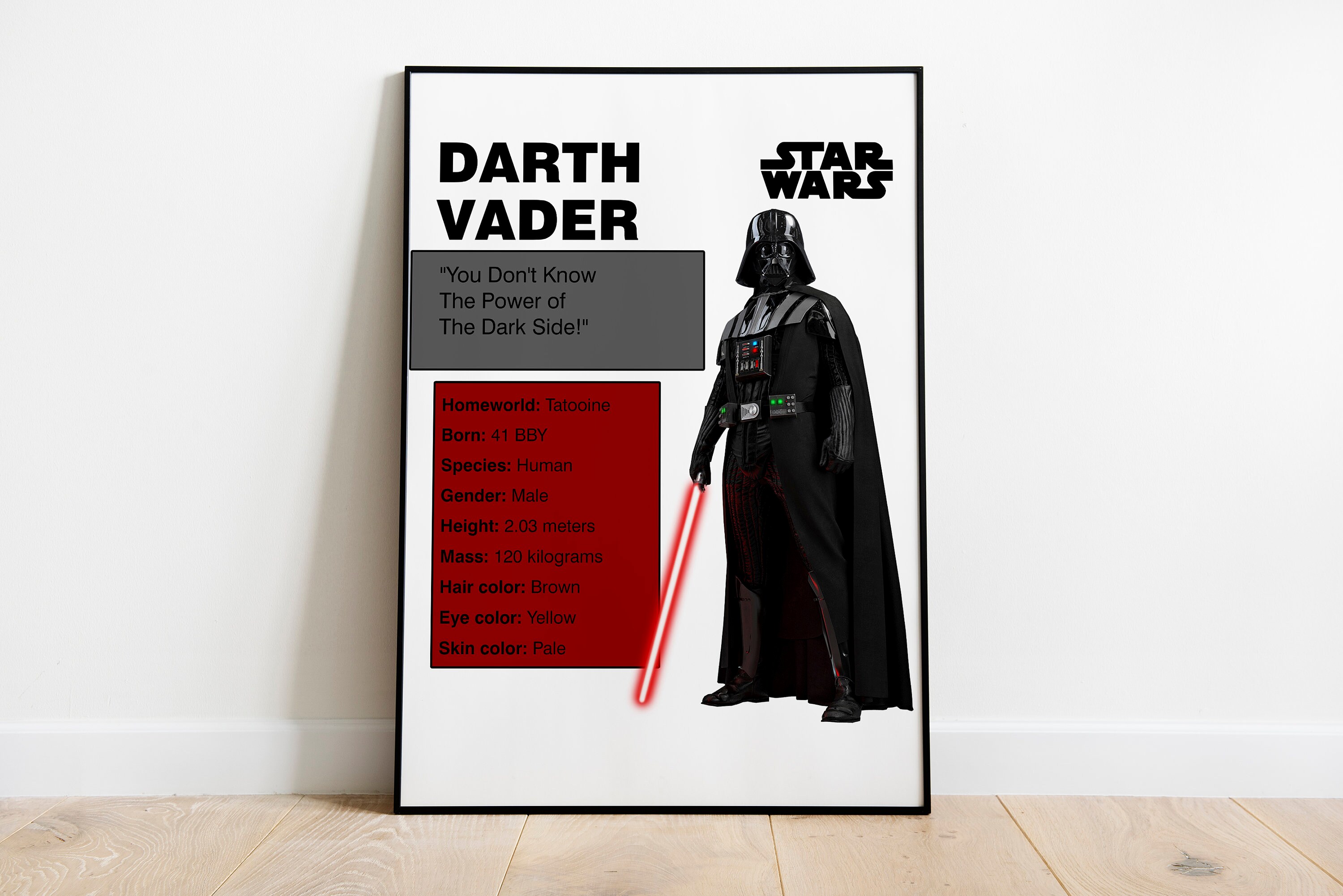 STAR WARS POSTER Darth Vader Poster Mid Century Modern Poster Digital ...