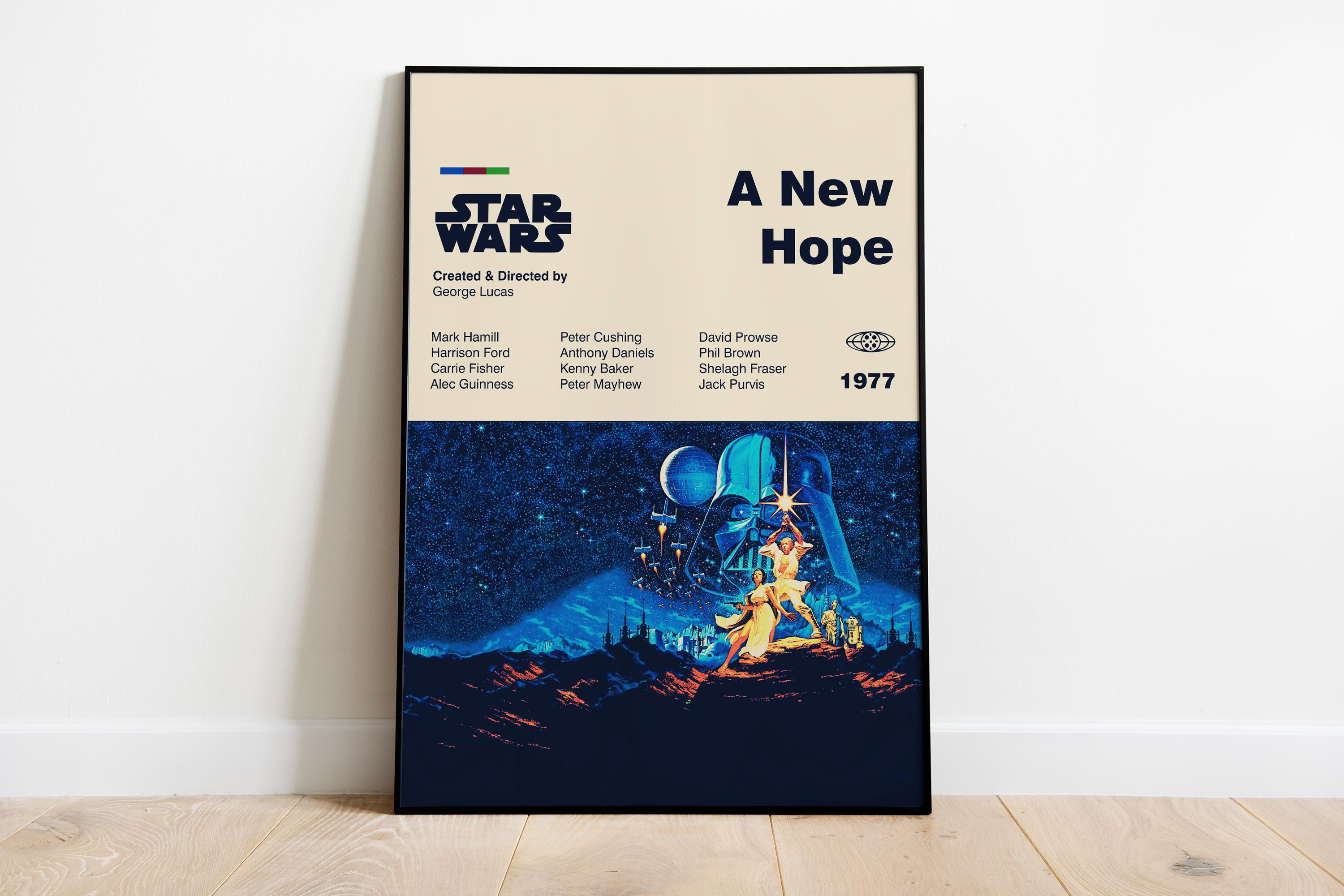 STAR WARS POSTER - A New Hope Poster - Mid Century Modern Poster ...