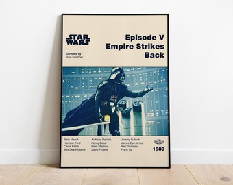 POSTER DI STAR WARS - Poster de L'Impero colpisce ancora - Poster moderno di metà secolo - Poster d'arte minimalista - Arte digitale - Arte stampabile