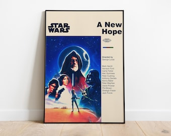 POSTER DI STAR WARS - Poster di Una Nuova Speranza - Poster moderno di metà secolo - Poster di arte minimalista - Arte digitale - Arte stampabile - Arte murale - Arte per la casa