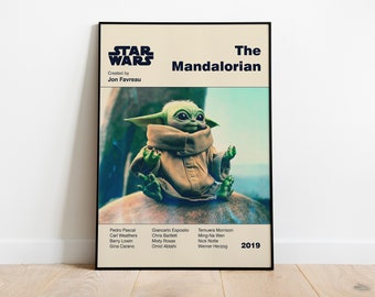 MANDALORIAN POSTER - Star Wars Poster - Mid Century Modern Poster - Minimalist Art Poster - Digital Art - Printable Art - Mandalorian Art