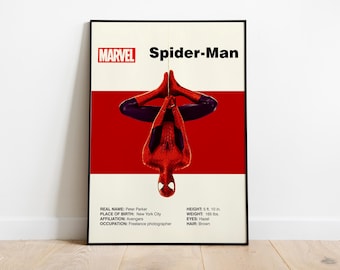 POSTER SPIDER-MAN - Poster Marvel - Poster Avengers - Arte stampabile - Arte digitale - Arte murale - Arte moderna di metà secolo - Arredamento per la casa
