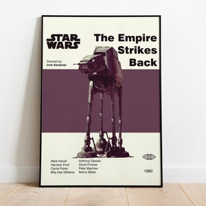 STAR WARS POSTER - Empire Strikes Back Poster - Mid Century Modern Poster - Minimalist Art Poster - Digital Art - Printable Art