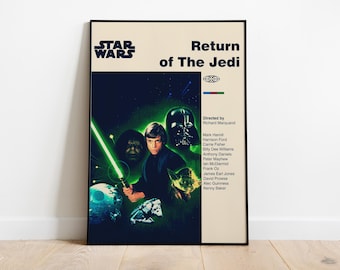 POSTER DI STAR WARS - Poster del ritorno dello Jedi - Poster moderno di metà secolo - Arte digitale - Arte stampabile - Arte murale - Decorazione per la casa