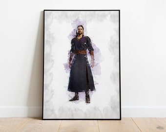BALDUR'S GATE POSTER - Gale Poster - Video Game Poster - Digital Art - Printable Art - Wall Art - Watercolor Art - Digital Download