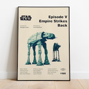 STAR WARS POSTER - Empire Strikes Back Poster - Mid Century Modern Poster - Minimalist Art Poster - Digital Art - Printable Art