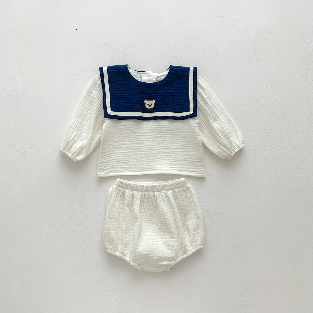 Muslin baby clothes set long sleeve baby t shirt short set etsy