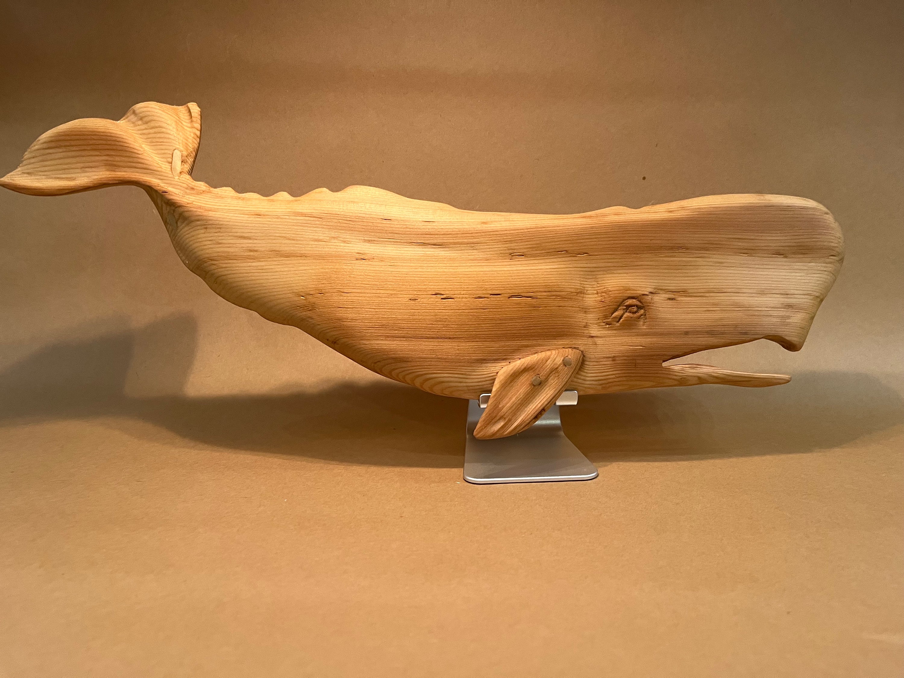 Wooden Whale Wall Hanging, Nantucket Whale, Hand Carved, Sperm