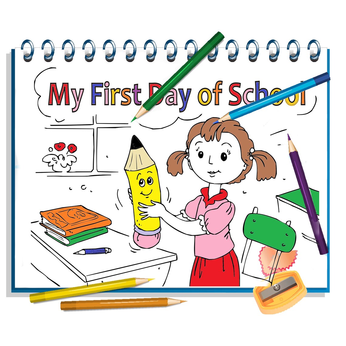 Printable Children's Storybook and Coloring Pages for Kids My First Day