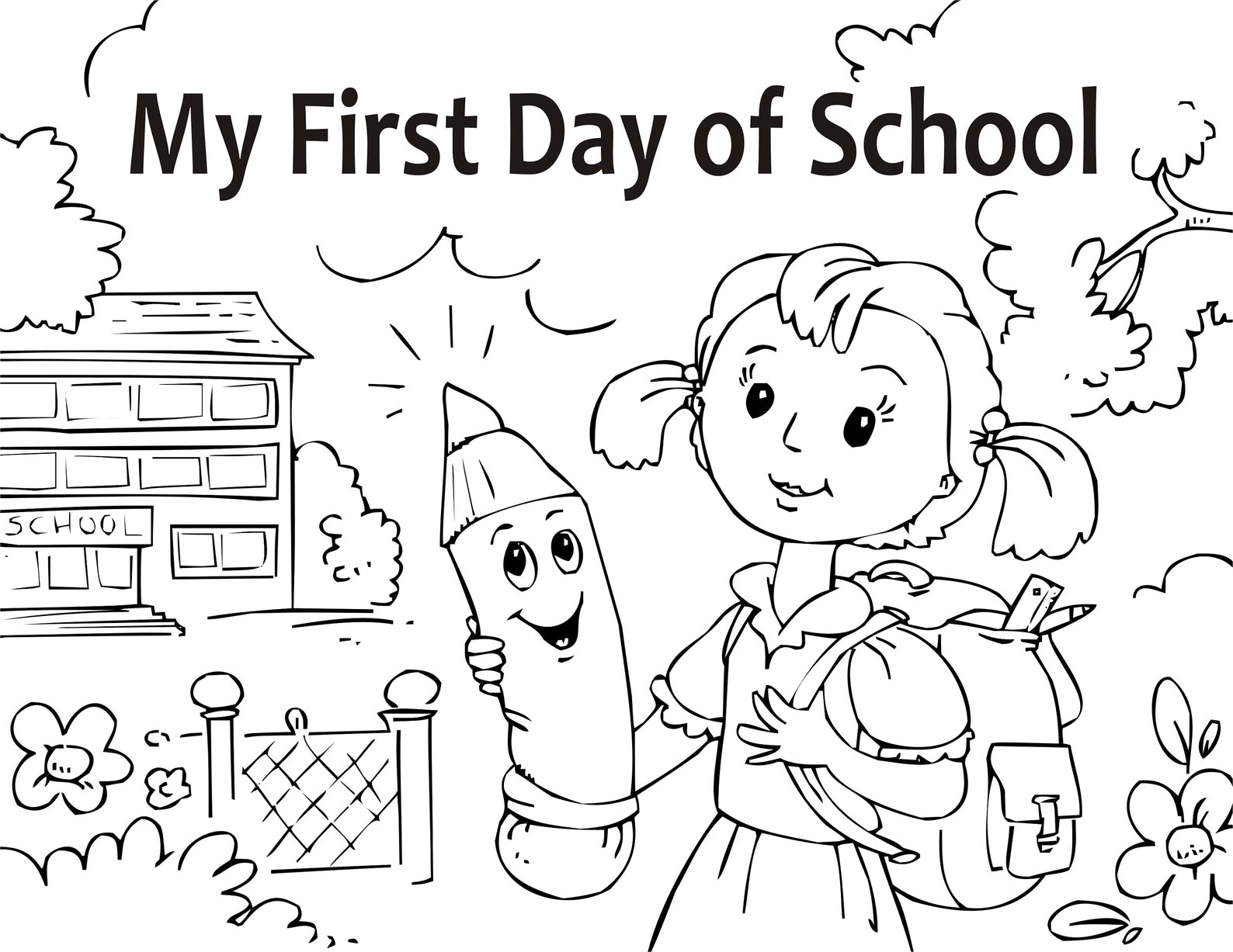 Printable Children's Storybook and Coloring Pages for Kids My First Day