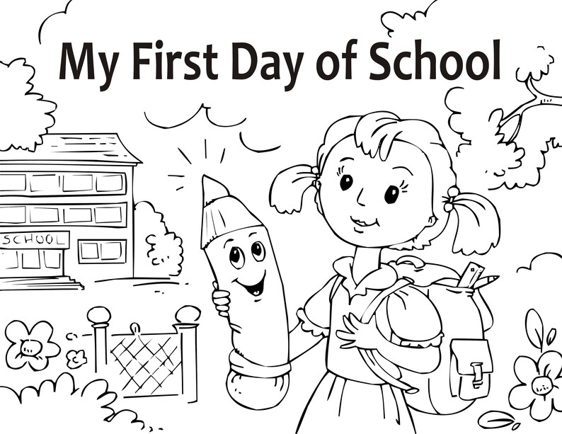 Printable Children's Storybook and Coloring Pages for Kids My First Day