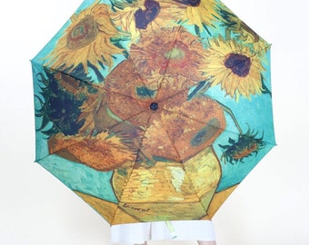 The Sunflowers Umbrella. Van Gogh umbrella. Art print umbrella. Summer rain umbrella. Gift art umbrella