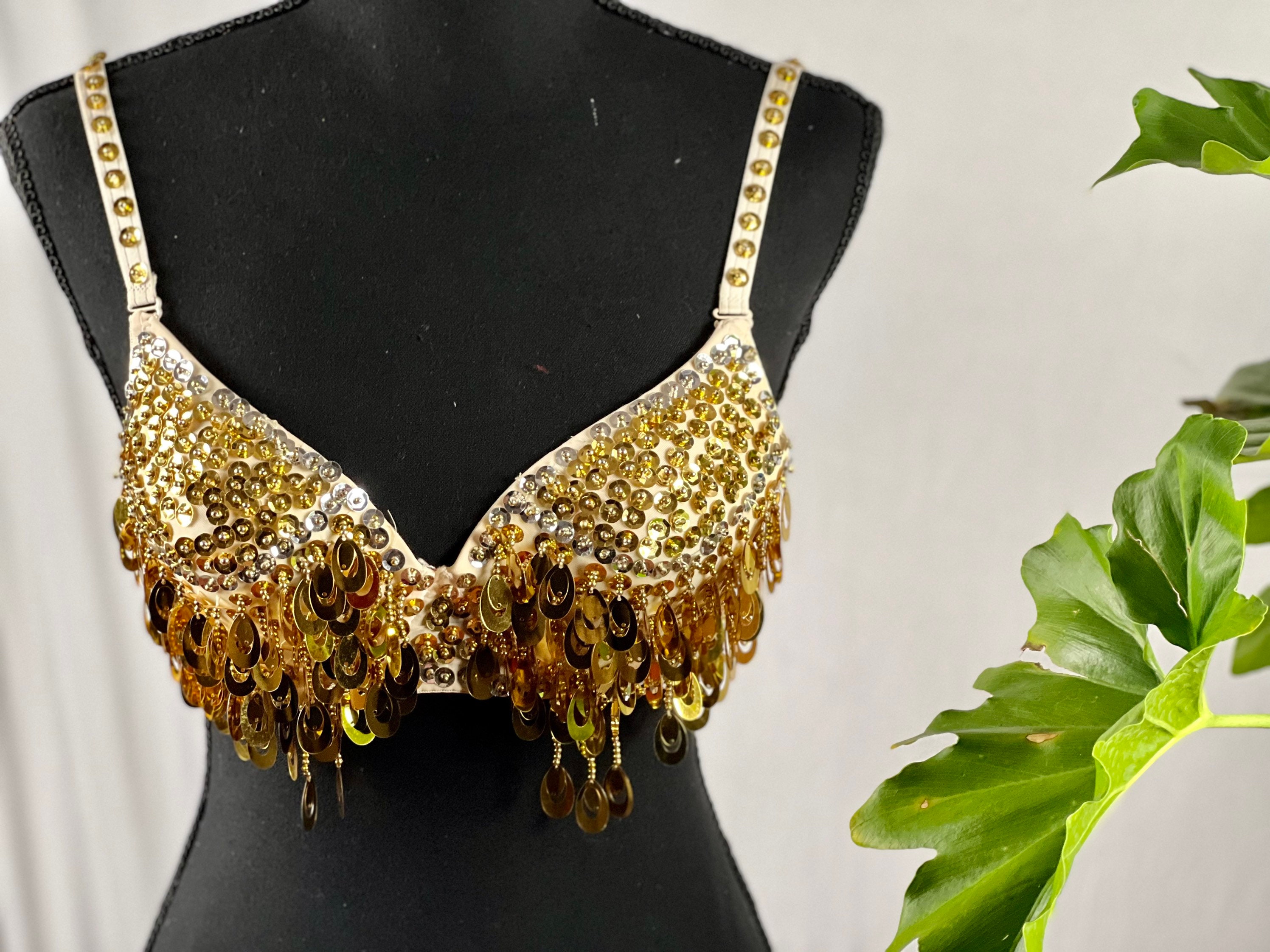 Bold and Fearless Gold Fringe Bra Top 