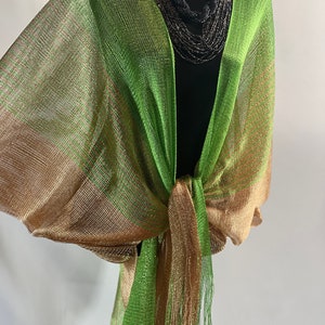 Green Ombre Color Mesh Summer Kimono blouse Summer kimono Resort cruise kimono lightweight kimono Beach coverup Art Lover Kimono