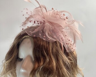 TIEF PINK Fascinator Vintage inspiriert Fascinator Teehut Partyhut Kirchenhut Kentucky Derby Hut Hochzeitshut Abschlussball Fascinator