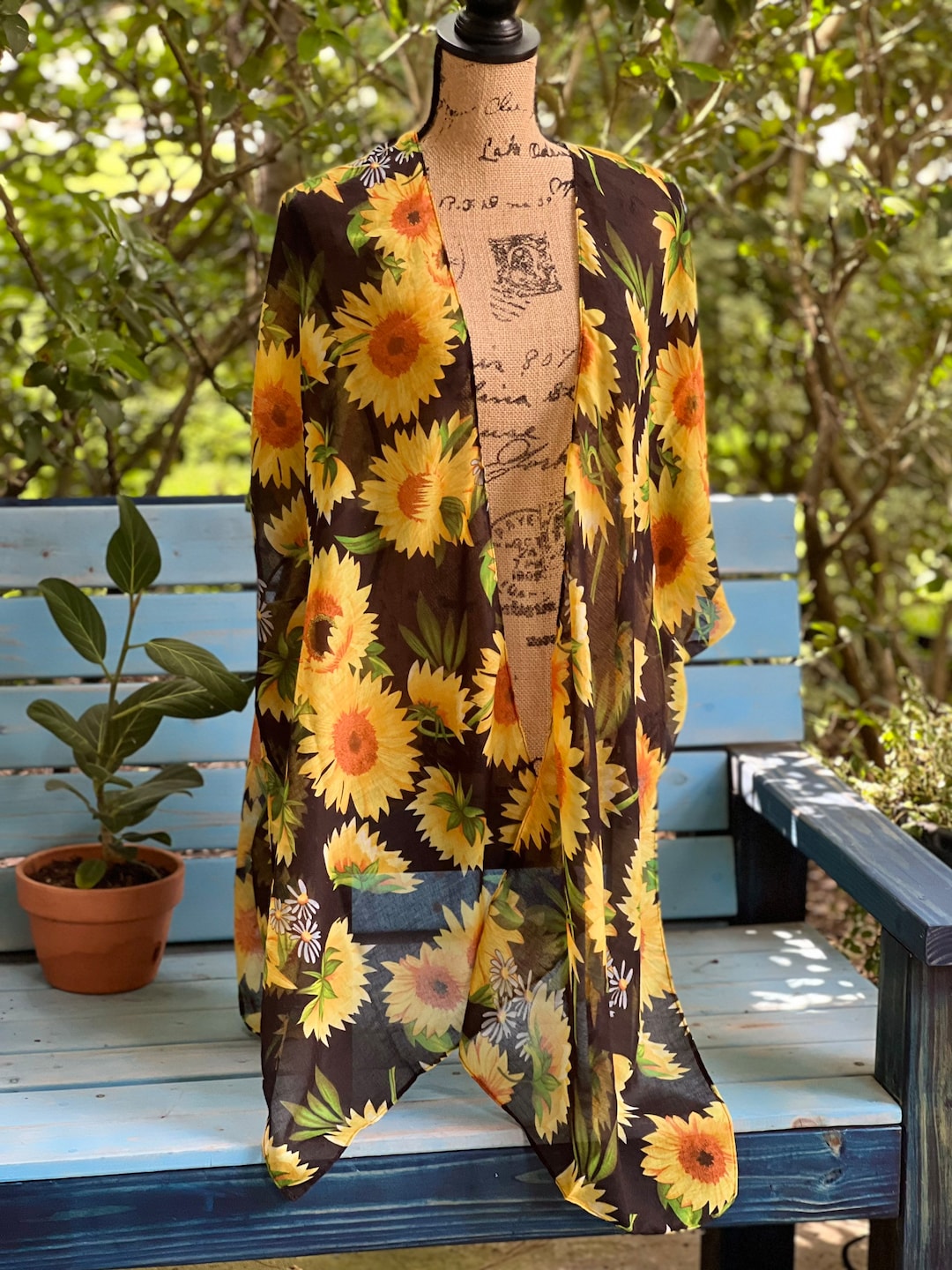 Sunflowers Blouse Sun Flowers Kimono Summer Wrap - Etsy